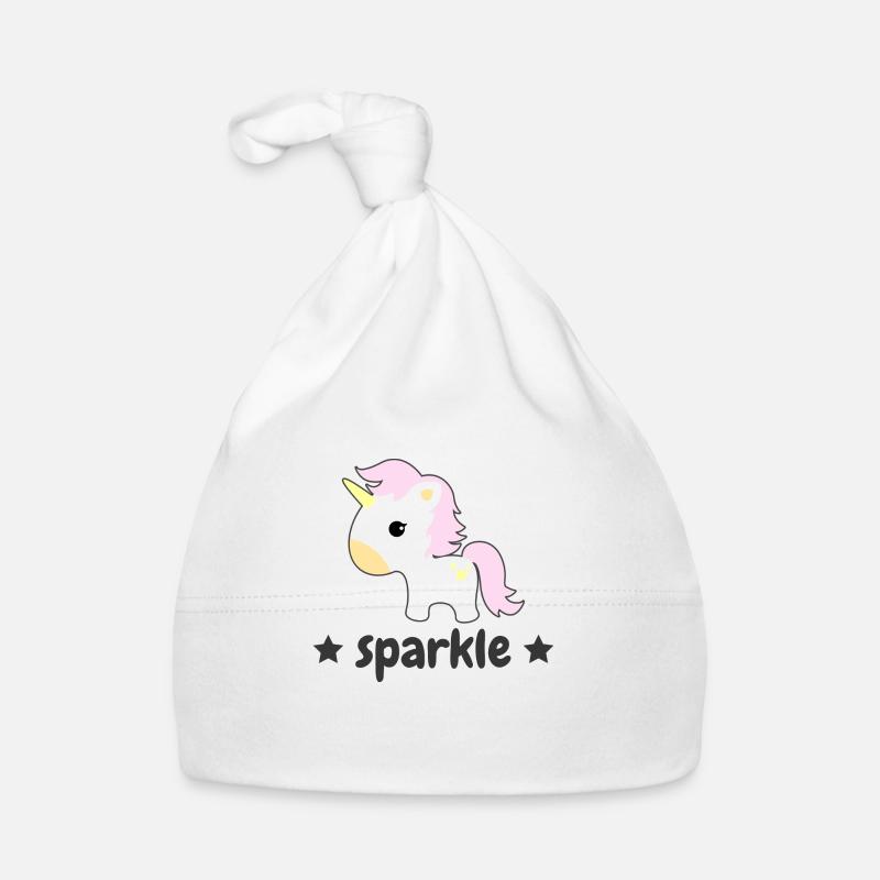 licorne - Bonnet bio Bébé - blanc