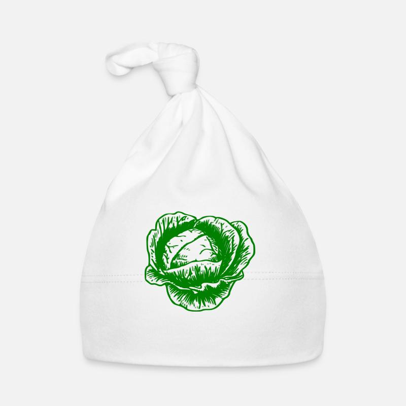 kohl rotkohl weisskohl cabbage kale veggie gemuese - Baby Bio-Mütze - Weiß