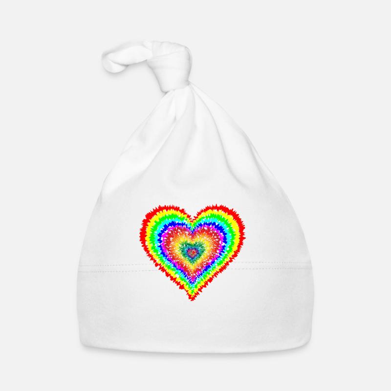 Rainbow Heart Organic Baby Cap