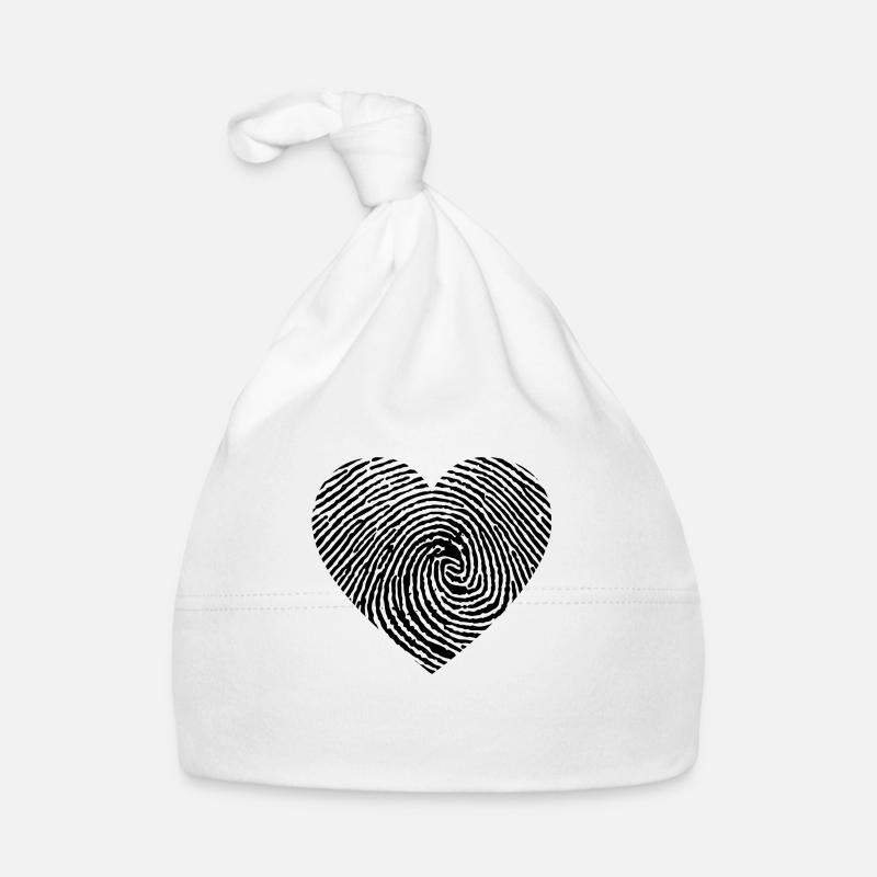 Coeur à partir d'une empreinte digitale Bonnet bio Bébé