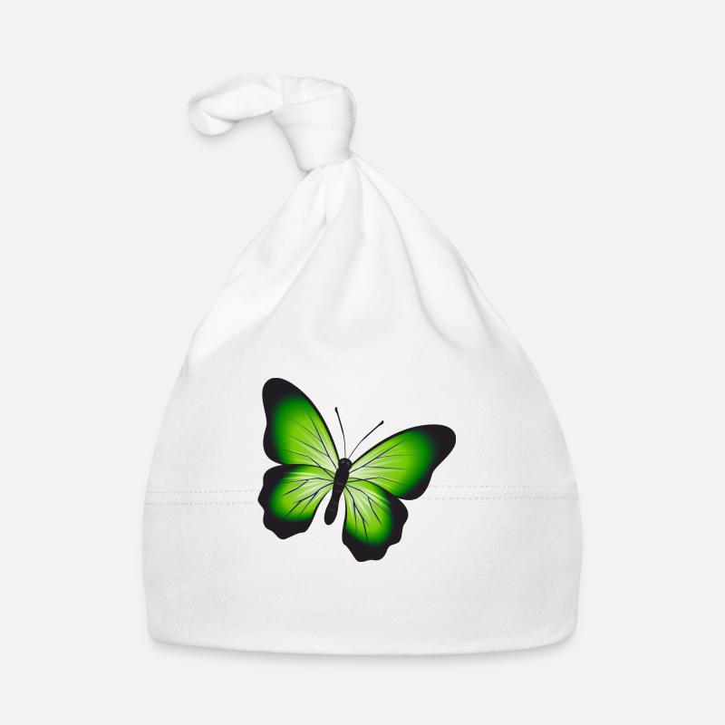 Un beau papillon - Bonnet bio Bébé - blanc