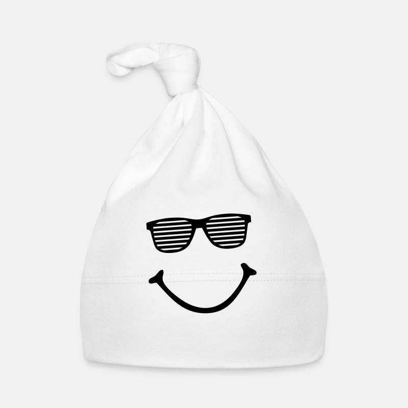 smiley - Bonnet bio Bébé - blanc