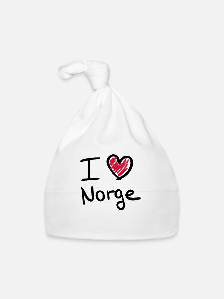 i_love_norge__f2 - Baby Bio-Mütze - Weiß - Vorne