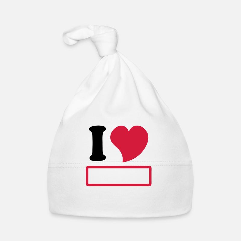 I love à personnaliser - Bonnet bio Bébé - blanc