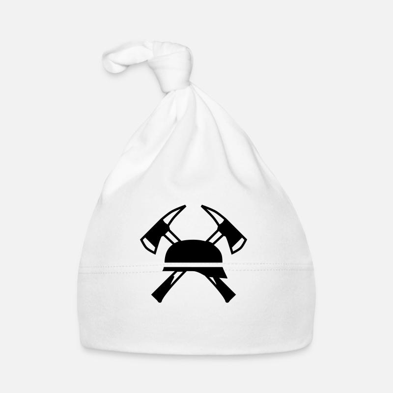 Fire Helmet and Crossed Axes Organic Baby Cap