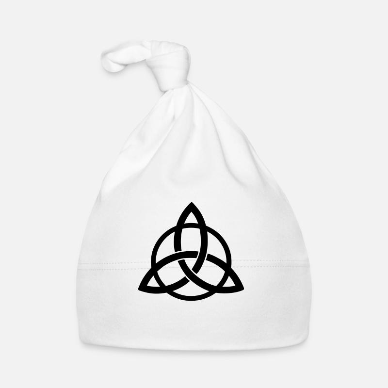 triquetra intertwined symbol Celtic neopaganism - Organic Baby Cap - white