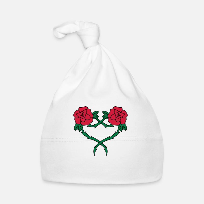 Rose Blumen-Herz-2 3c Baby Bio-Mütze