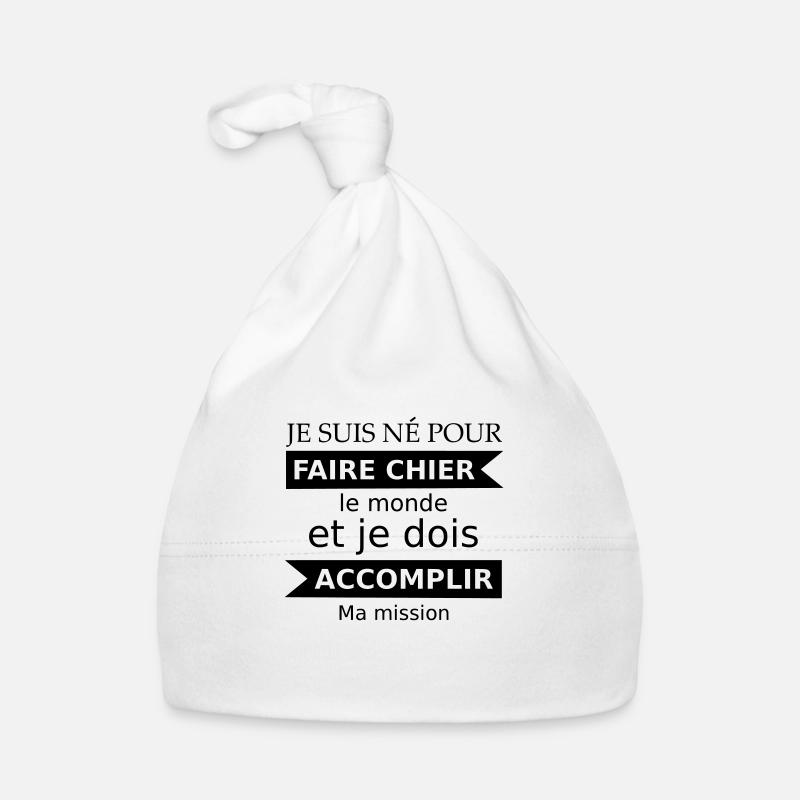 Faire chier - Bonnet bio Bébé - blanc