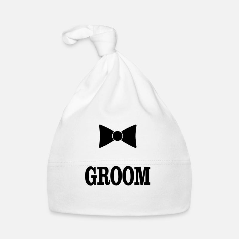groom bowtie - Bonnet bio Bébé - blanc