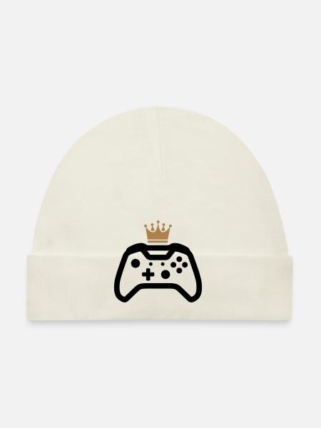 gamer - Baby Bio-Mütze - Weiß - Vorne