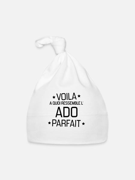 adolescent / enfant / ado / adolescente - Bonnet bio Bébé - blanc - Devant