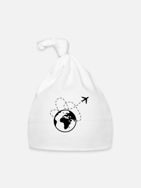 earth planet travel - Baby Bio-Mütze - Weiß - Vorne