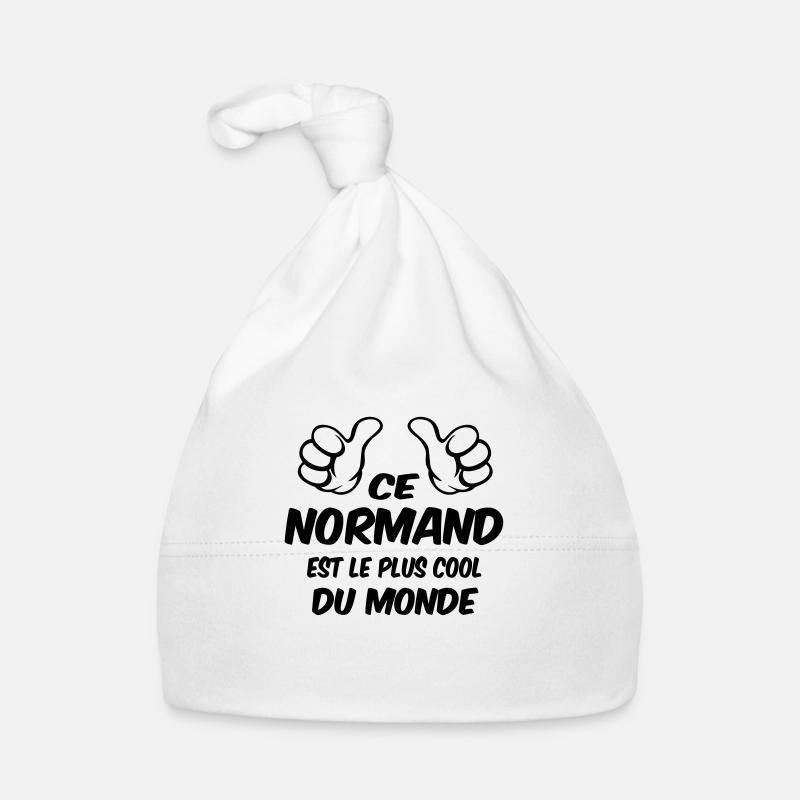 Normandie / Caen / Bretagne / Havre / Foot / Papa - Bonnet bio Bébé - blanc