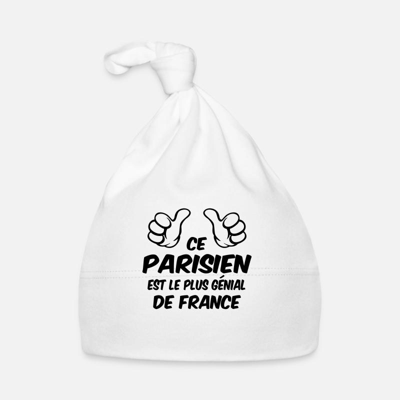 Paris / / Foot / / Marseille / Papa - Bonnet bio Bébé - blanc