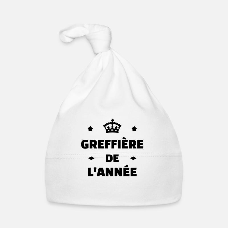 greffier / greffe / tribunal / justice / juge - Bonnet bio Bébé - blanc
