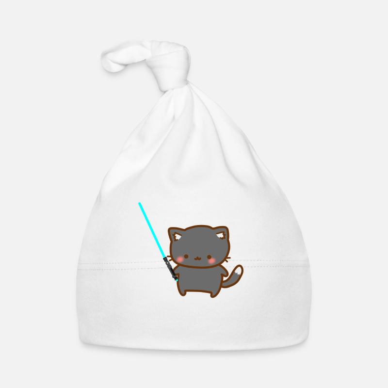 Chat mignon avec sabre laser bleu Bonnet bio Bébé