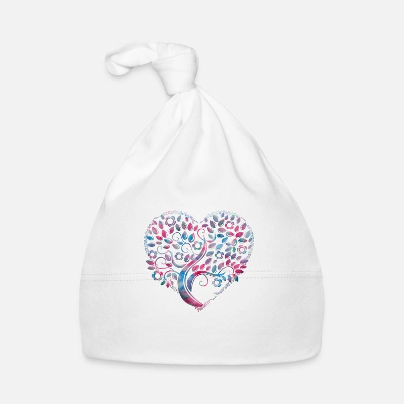 Arbre de la vie - Bonnet bio Bébé - blanc