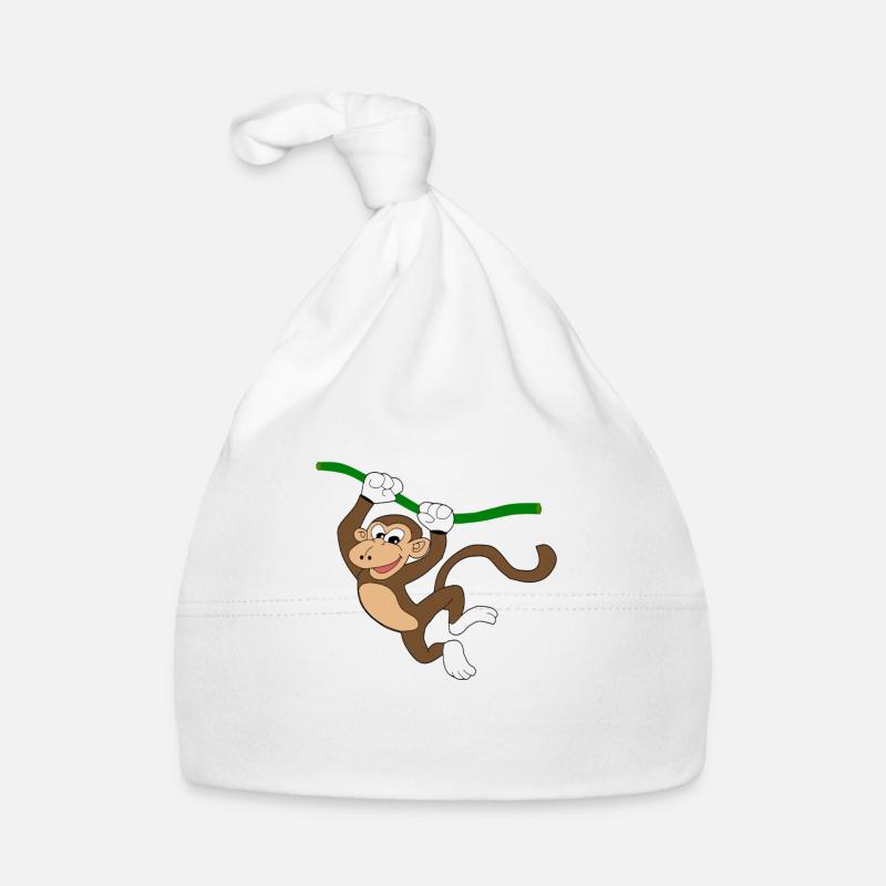 Monkey - Baby Bio-Mütze - Weiß
