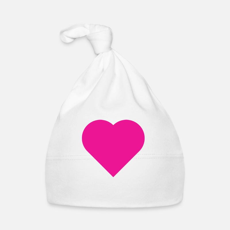 Pink heart simple Organic Baby Cap