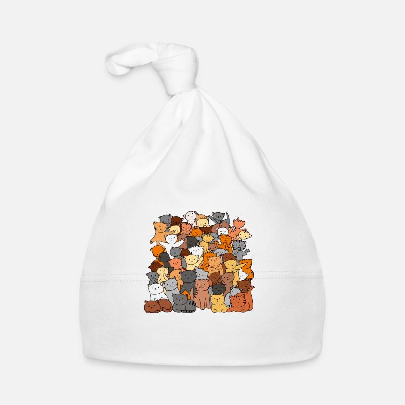 Groupe chat multicolore Bonnet bio Bébé