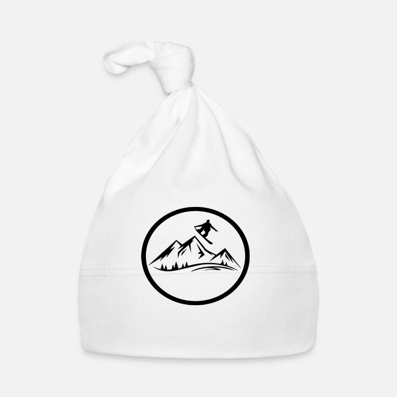Snowboard Snowboarder - Bonnet bio Bébé - blanc