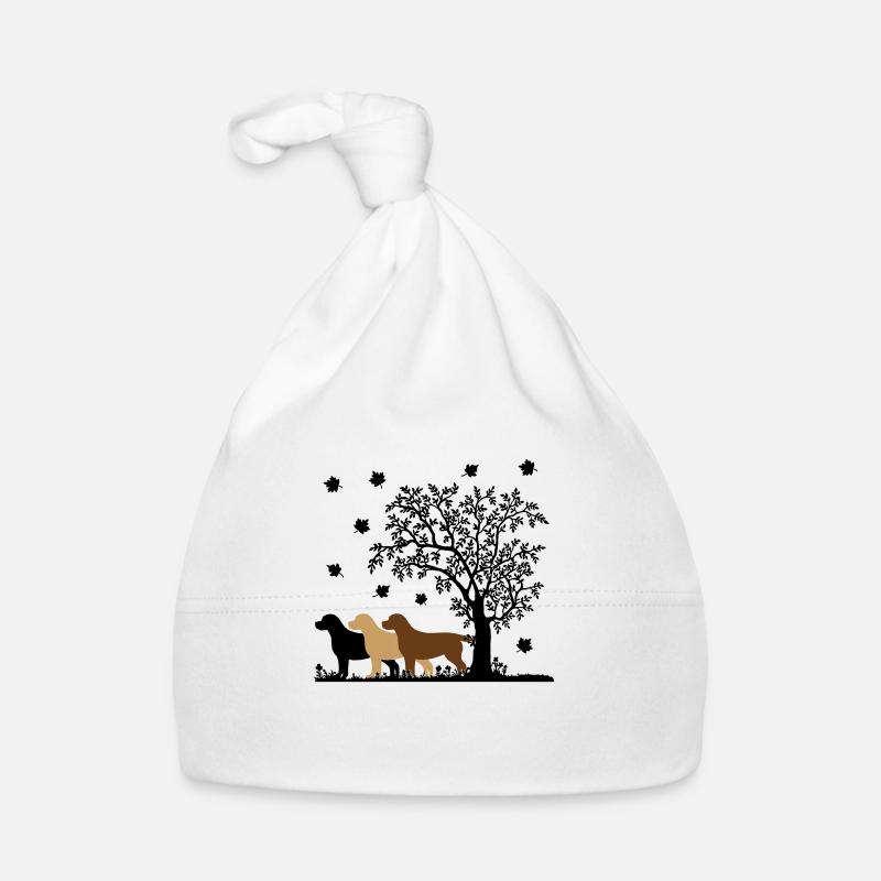3 Labradore Herbst Baby Bio-Mütze