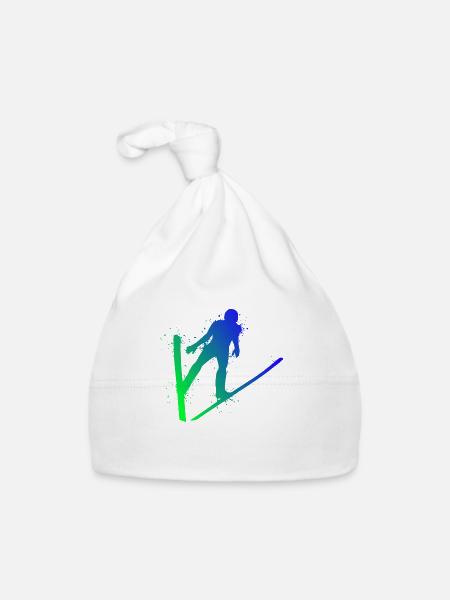 Ski jumping Ski flying Winter sports Ski jumpers - Organic Baby Cap - white - Front
