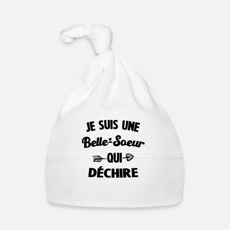 BELLE SŒUR QUI DÉCHIRE - Bonnet bio Bébé - blanc