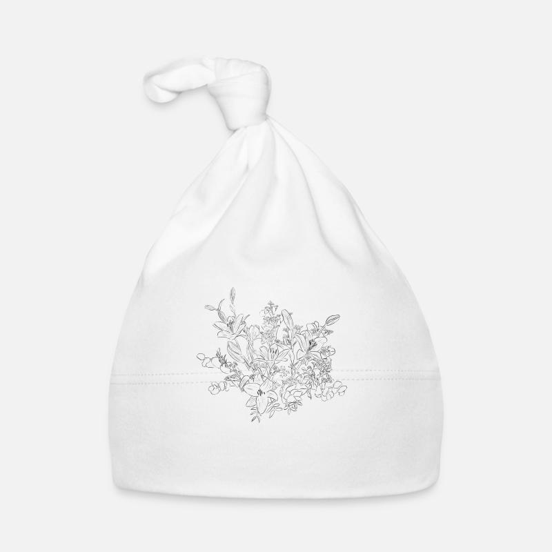 Illustration Fleurs Bonheur Bonnet bio Bébé