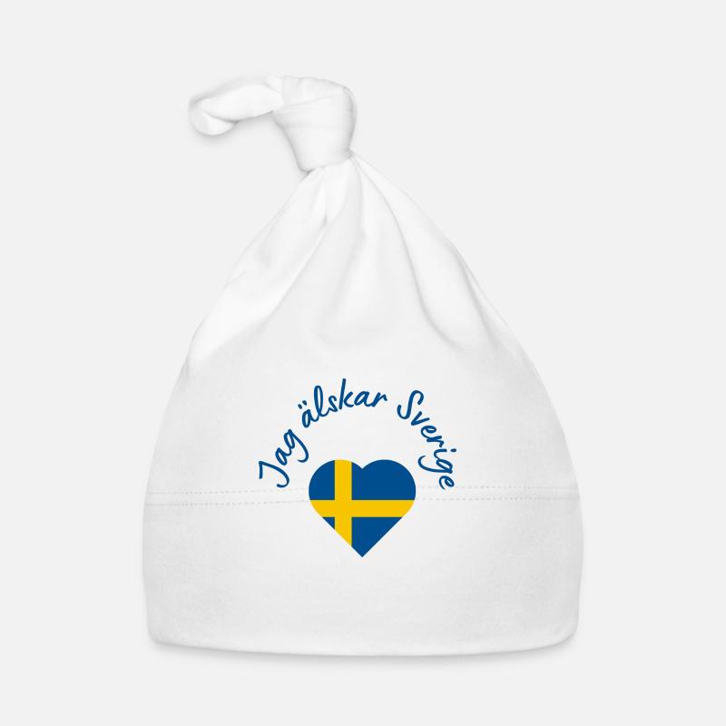 Jag älskar Sverige - Baby Bio-Mütze - Weiß