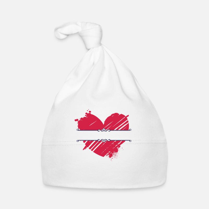 red cleft heart Organic Baby Cap