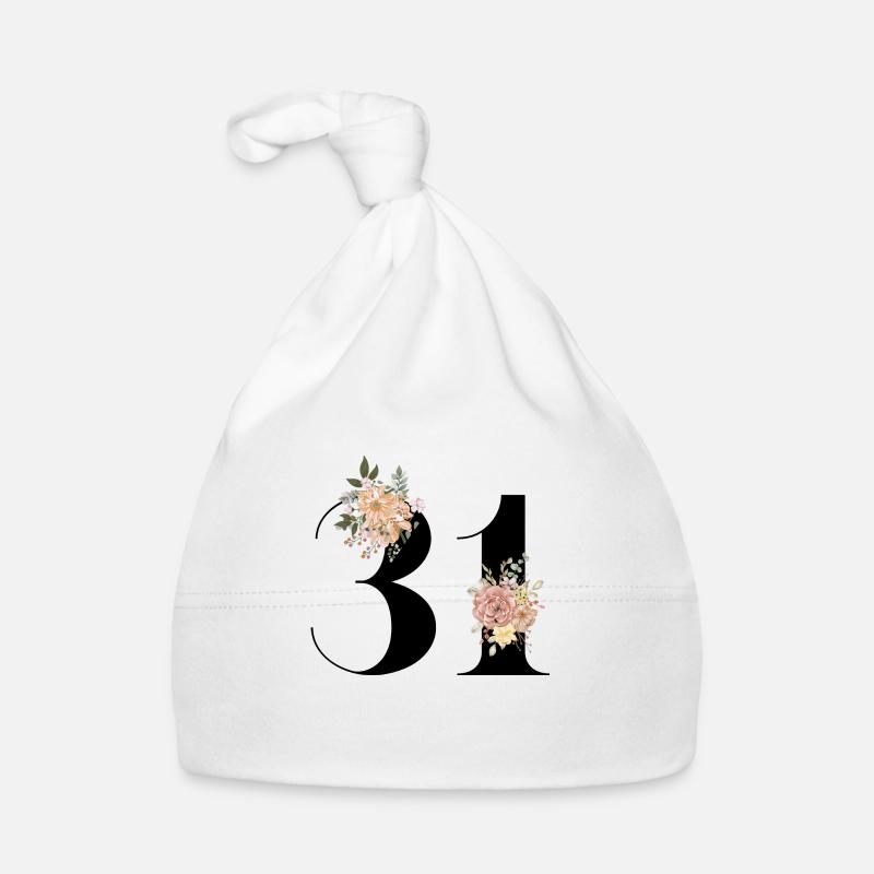 31e anniversaire fleuris (Cadeau de 31 ans) Bonnet bio Bébé