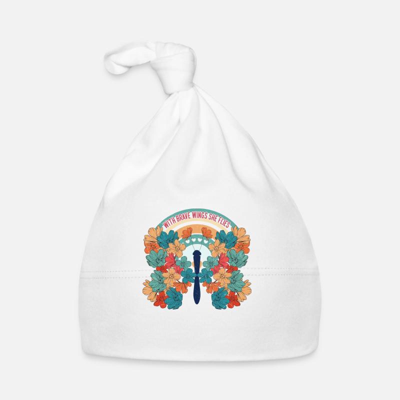 Schmetterling Blume blumig Sprüche Spruch Blumen Baby Bio-Mütze