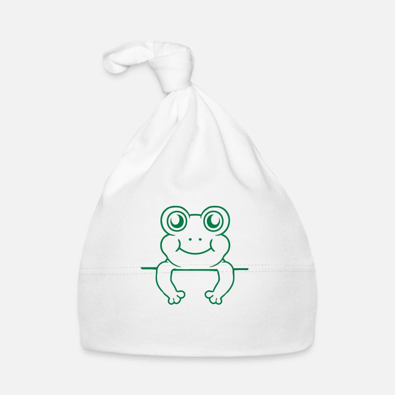 Mauer Frosch Schild Comic Baby Bio-Mütze
