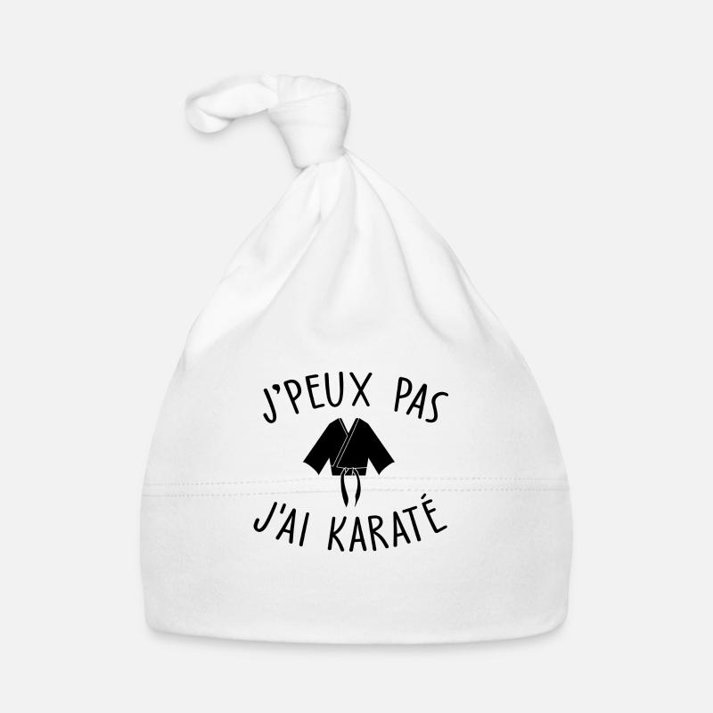 je peux pas j ai karaté - Bonnet bio Bébé - blanc