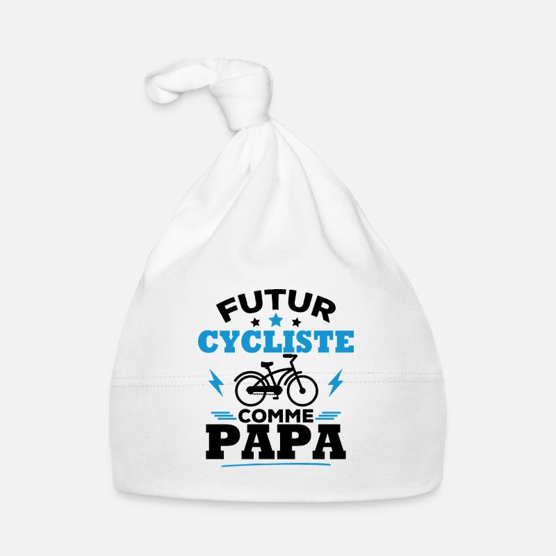 Futur cycliste comme papa - Bonnet bio Bébé - blanc