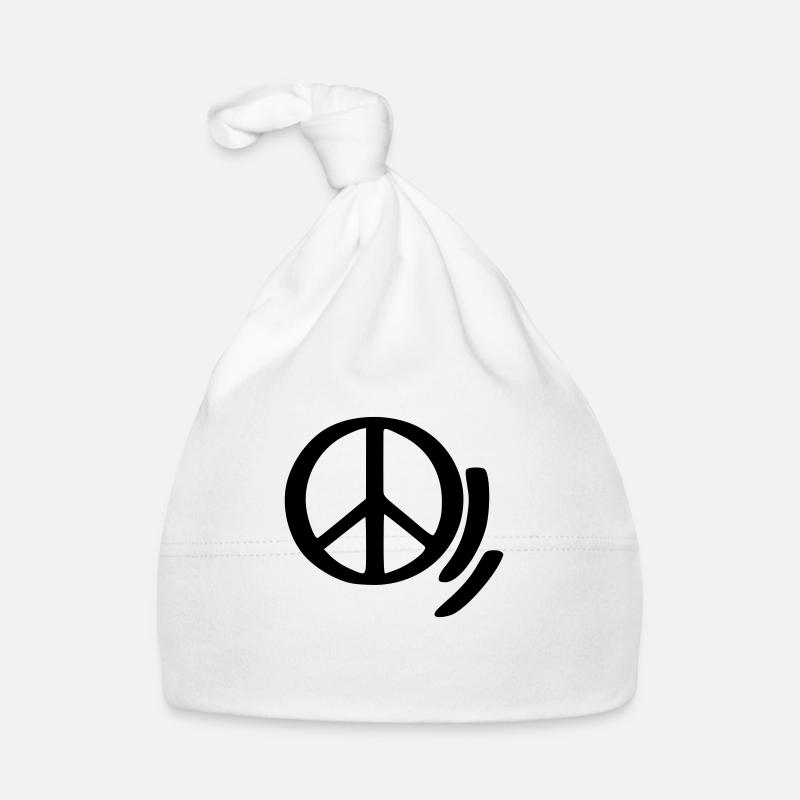 Peace Sign Drawing Peace Sketch black Organic Baby Cap