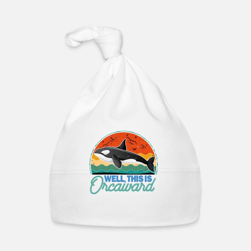 Well This is Orcaward Funny Orca Retro Whale Lover - Bonnet bio Bébé - blanc