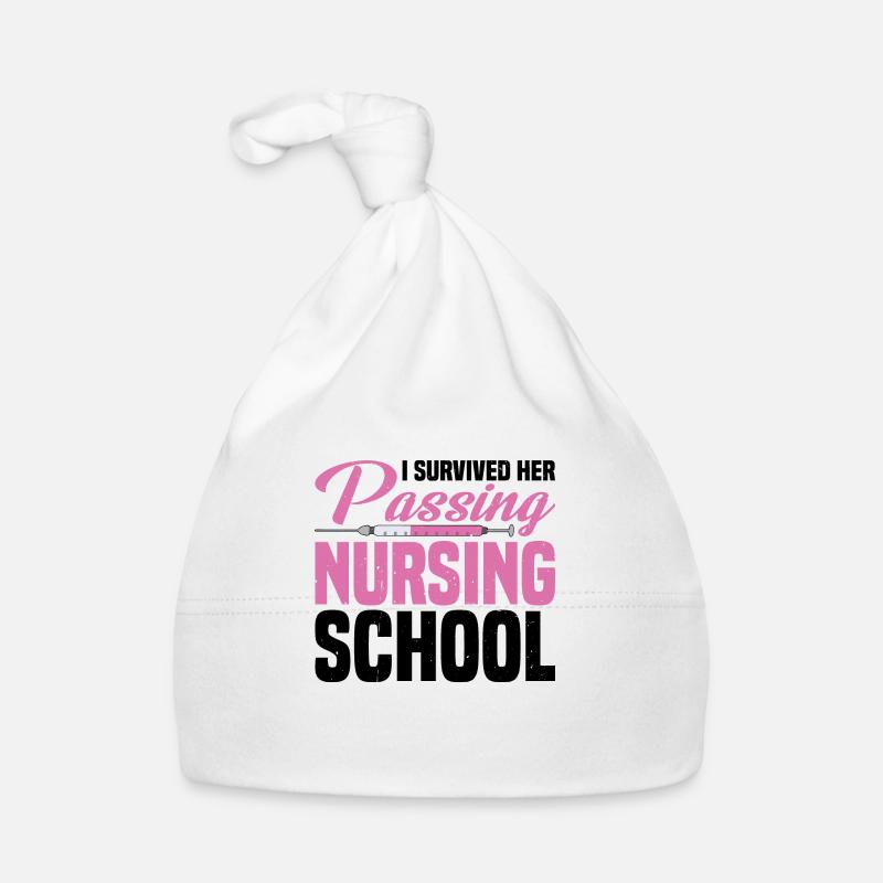 J’ai survécu à son passage à l’école d’infirmières 15 - Bonnet bio Bébé - blanc