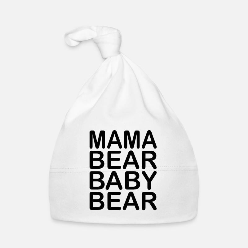 Maman Ours Bébé Ours - Bonnet bio Bébé - blanc