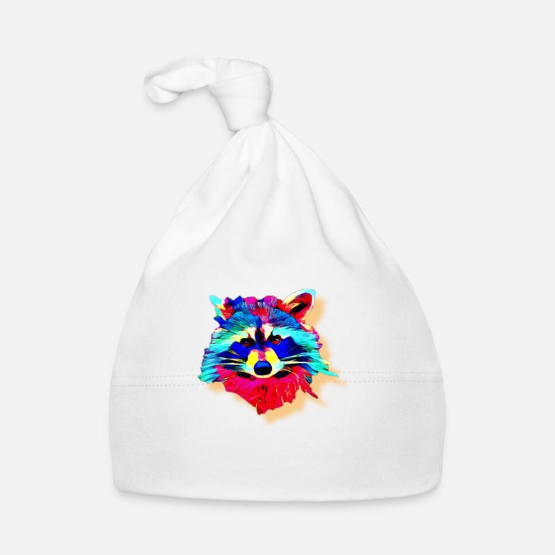 Raton laveur arc-en-ciel Bonnet bio Bébé
