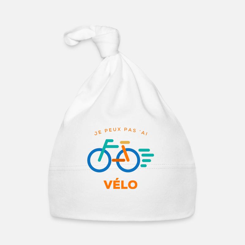 Je peux pas j'ai vélo - Bonnet bio Bébé - blanc