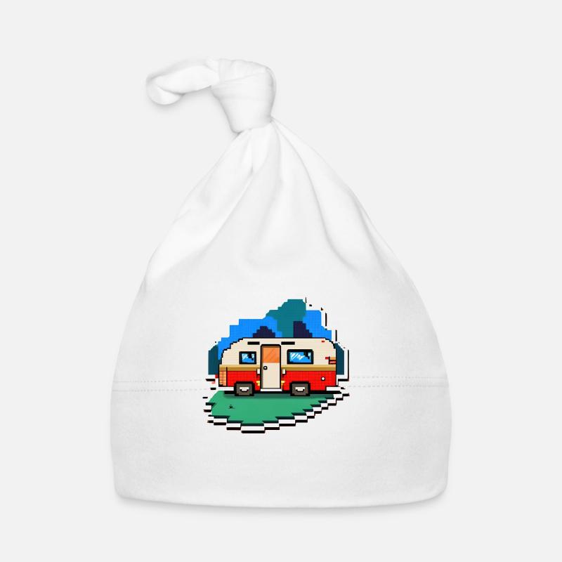 pixel vintage camper Baby Bio-Mütze