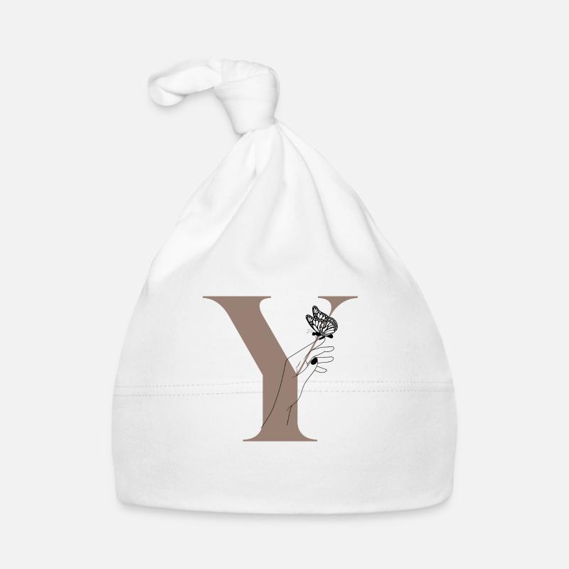 Letter Y Butterfly Magic Organic Baby Cap