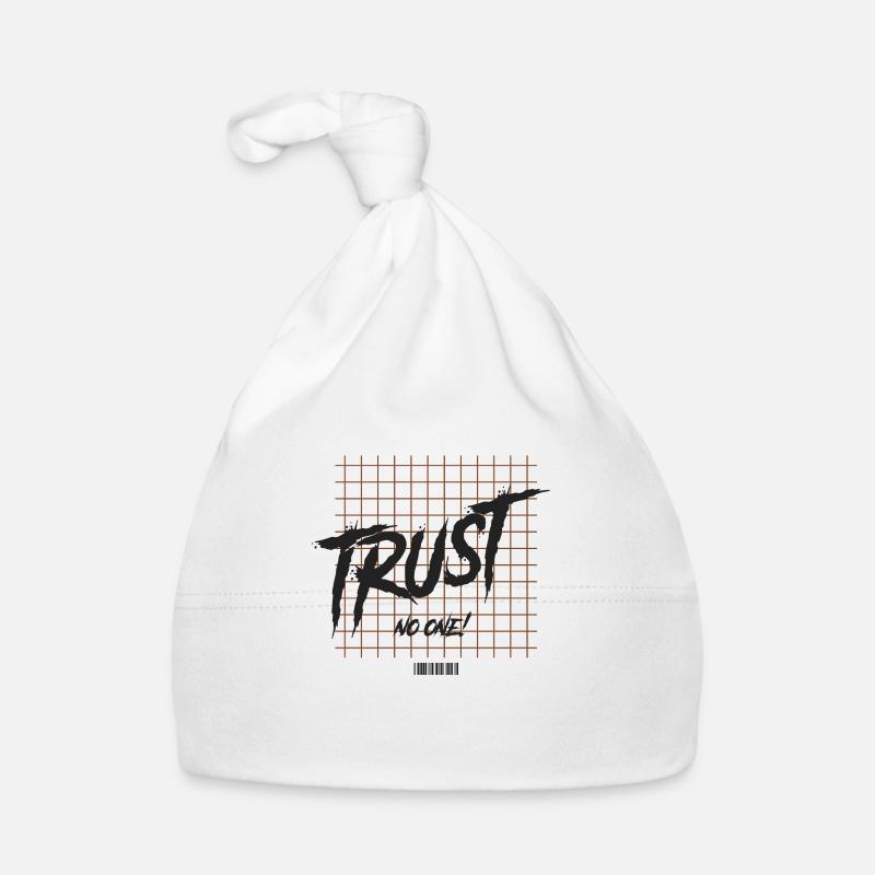 Trust No One b - Organic Baby Cap - white