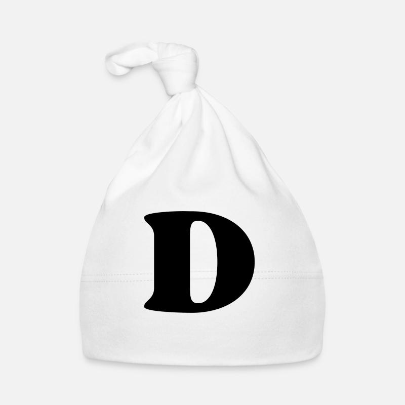 Buchstabe d - Baby Bio-Mütze - Weiß