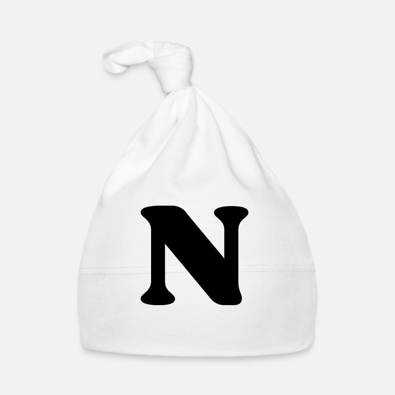 Letter n Organic Baby Cap