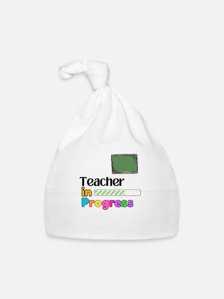 Teacher In progress Perfect Gift - Organic Baby Cap - white - Front