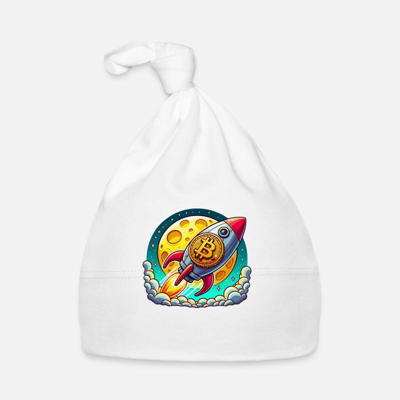 To the Moon! 🚀 Bitcoin Rocket Organic Baby Cap
