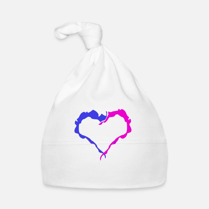 Pink & Blue Heart Organic Baby Cap